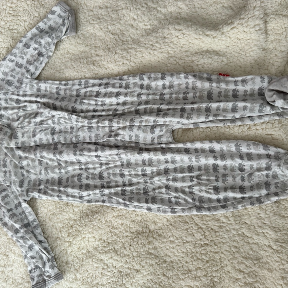Gray Patterned Onesie Pajamas